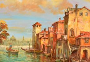 Kovács József (1948-): Velence. Olaj, farost, jelzett, keretben, 30×40 cm