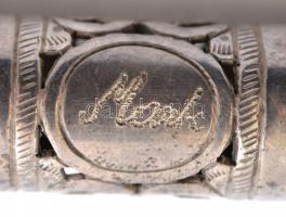 Ezüst tóra tekercs tartó. 52 g Mark gravírozással 12 cm