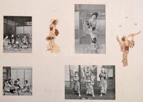 cca 1900 Woman's life in Japan-  A nők Japánban. Kb 100 képet, képeslapot, nyomtaot tartalmazó ...