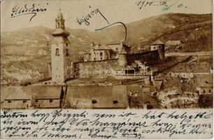 1900 Selmecbánya, Schemnitz, Banská Stiavnica; régi vár és templom / old castle and church. photo