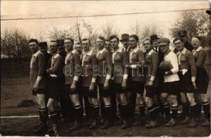 1925 Nyíregyháza, NYVSC (Nyíregyházi Vasutas Sport Club) labdarúgó csapata, foci / Hungarian football team. photo (non PC) (ragasztónyom / gluemark)
