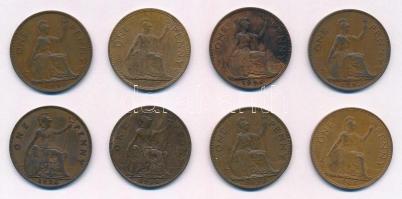 Nagy-Britannia 1934-1967. 1p Br (8xklf) T:2-3 Great Britain 1934-1967. One Penny Br (8xdiff) C:XF-F