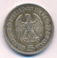 Német Harmadik Birodalom 1935F 5M Ag "Hindenburg" T:2 patina
German Third Reich 1935F 5 M...
