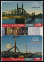 Budapesti hidak 3 db különböző telefonkártya, 5000 Ft-os telefonkártyák, közte 2 db 2000 példányos