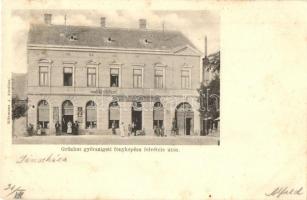 1902 Jánosháza, Jánosházai Fogysaztási Szövetkezet üzlete, Otthon kávéház. Grünhut győrszigeti fényképész felvétele után. Kiadja Nitsmann J. (fl)