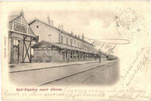 1902 Kál, Kaál; Kál-Kápolna vasútállomás, létra. Kiadja a Baross nyomda + KIS-TERENNE-KIS-UJSZÁLLÁS 78. SZ. vasút bélyegző