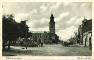 1928 Vásárosnamény, Fő utca, Református templom, üzletek. Kiadja Klein Lajos
