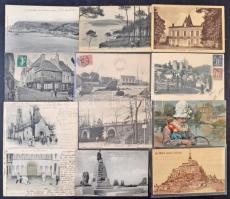 Egy doboznyi (kb. 1200 db) RÉGI francia képeslap / Cca. 1200 pre-1945 French postcards in a box