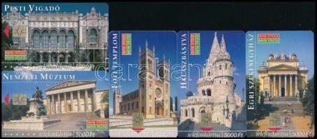 Budapesti nevezetességek, 5 db 5000 Ft-os különböző telefonkártya, 2000 példányos kiadások