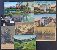Egy doboznyi (kb. 800 db) VEGYES svájci városképes lap / Cca. 800 MIXED (pre-1960) Swiss town-view postcards in a box