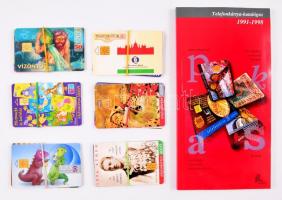 17 db különböző magyar telefonkártya, 8 000-20 000 példányos kiadások + 1 db telefonkártya-katalógus