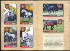 Lovas témájú telefonkártyák, közte 2000 példányos kiadás, dísztokban, 5 db különböző