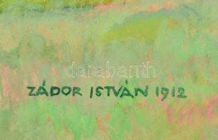 Zádor István (1882-1963): Kilátás a dombról 1912. Olaj, karton, jelzett, üvegezett keretben, 48×55 c...