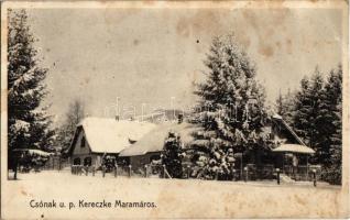 1914 Csónak, Conok (Kerecke, Kerecki, Kerezky, Keretsky / Máramaros); elpusztult település Kerecke határában, Gróf Bokrovszka Teréz kastélya és uradalma télen / castle in winter (EK)