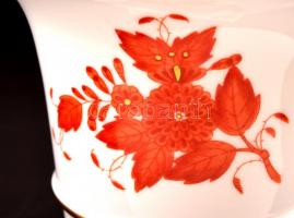 Herendi Apponyi mintás karmos váza, kézzel festett, jelzett, kis kopásnyomokkal, m: 9,5 cm, d: 10,5 ...