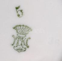 Német porcelán kék virágmintás kiöntő, jelzett, hibátlan, m: 15 cm