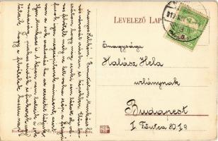 1913 Munkács, Mukacheve, Mukacevo; Hirtenstein palota, tér, piac. Bertsik Emil kiadása / square, pal...