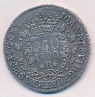 Brazília 1820R 960R Ag felülveret (26,76g) T:2 Brazil 1820R 960 Reis Ag overstruck coin (26,76g) C:XF Krause KM#326.1