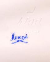 Herendi kagyló alakú virágmintás tál, kézzel festett, jelzett, hibátlan, 23×22 cm