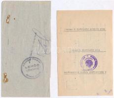 1942. "Kenyérgabonajegy" szelvények nélkül, "Lehóc" bélyegzéssel + ~1944-1945. &...