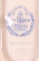 Herendi porcelán gyümölcsös leveles tálka, kézzel festett, jelzett, hibátlan, 14×8 cm