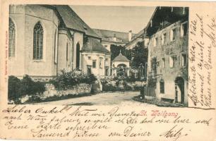 1902 Sankt Wolfgang im Salzkammergut, St. Wolfgang; Courtyard of the church. Würthle & Sohn 406. (EK)