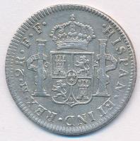 Mexikó 1780FF 2R Ag "III. Károly" (6,60g) T:2
Mexico 1780FF 2 Reales Ag "Charles III...