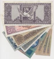 10db-os vegyes magyar korona és pengő bankjegy tétel T:III