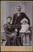 cca 1890-1900 kolozsvári Adorján kályhaműves mester és családjának 2 db fotója, Kolozsvár Dunky-fivé...