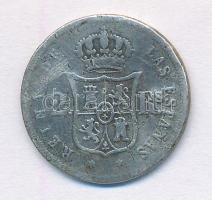 Spanyolország 1862. 2R Ag "II. Izabella" verdejelben hatágú csillag (2,44g) T:2-,3
Spain ...