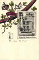 1908 Jena, Burgkeller (Arminenhaus) Verlag Ernst Gollub No. 201. / Student fraternity house. Studentica, fencing art postcard (EK)