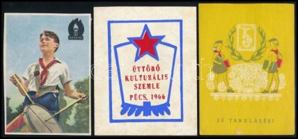 17 db címke, levélzáró, úttörő téma