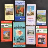 Modern térképek: 8 db Budapest, 13 db Szlovák turista térkép, 13 db cseh-morva turista térkép