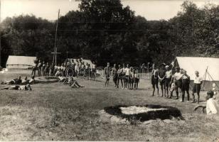 1927 Jósvafői cserkésztábor, cserkészek és sátrak / Hungarian boy scout camp in Jósvafő, scouts with tents. photo