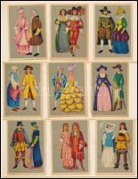 45 db levélzáró (régi korok öltözékei) 4 stecklapon