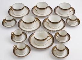 Limoges porcelán teás és mokkás készlet, hiányos, matricás, jelzett, hibátlan