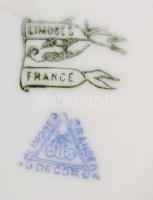 Limoges porcelán teás és mokkás készlet, hiányos, matricás, jelzett, hibátlan