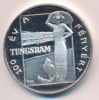 Fritz Mihály (1947-) 1996. 100 év a fényért / A Tungsram 100 éves fennállásának emlékére 1896-1996 ezüstözött fém emlékérem, műanyag tokban (42,5mm) T:PP fo.
