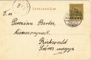 1903 Besztercebánya, Banská Bystrica; Béla király tér, Kohn Ignác, Holesch üzlete, szökőkút. Kiadja ...