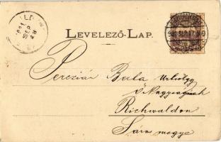 1901 Besztercebánya, Banska Bystrica; Béla király tér a toronyból nézve, Herritz János üzlete. Iváns...