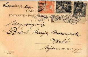 1908 Lady with daughter. M. Munk Vienne Nr. 195. litho s: E. Parkinson