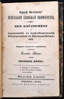 [Christoph von Schmid (1768-1854)]: Smid Kristóf ifjúságot érdeklő irományai IV. kötet. Egy gyűjtemény a legoktatóbb és legkellemetesebb történetekből és előbeszéllésekből. 1. Segítség a szükségben. 2. Itha Toggenburgi grófné viszontagságai. Magyar nyelvre szabadon átültette Csontos István (1787-1831.) Bp.,1844, Emich Gusztáv, 210 p. Második kiadás. Korabeli aranyozott gerincű félbőr-kötés, márványozott lapélekkel, kopott borítóval, foltos lapokkal, a címlapon kis lyukkal. Csak IV. kötet.   Az első kiadása, 1828-1829-ben jelent meg Kassán, Werfer Károlynál, majd ezt követte 1844-ben a második kiadása Emich Gusztávnál. Ritka, ifjúsági könyv. Drescher Pál: Régi magyar gyermekkönyvek c. műve az 1711-1860 között megjelent gyermekkönyvek bibliográfiájában több helyen említi Schmid Kristófot, de ezt a kiadást nem említi.
