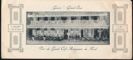 1911 Genf, Café Restaurant du Nord programfüzete. 1911 nyara. Szövegközti illusztrációkkal, fekete-f...