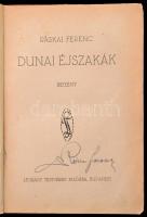 Ráskai Ferenc: Dunai éjszakák. A borító rajza Végh Gusztáv munkája. Bp., 1923, Légrády, 203 p. Átköt...