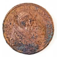 Pápai Állam DN IX. Ince pápa 1591-ben készült Br emlékérem későbbi másolata (30mm) T:2,2- patina Papal States ND Pope Innocent IX later copy of the Br commemorative medallion made in 1591 (30mm) C:XF,VF patina