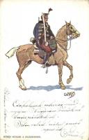 1915 Közös huszár a jelenkorból. Garay Ákos "A magyar huszár" 7. Kiadja Kner Izidor / WWI Austro-Hungarian K.u.K. military hussar s: Garay (EK)