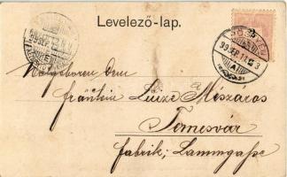 1899 Pöstyén, Pistyan, Piestany; Zsidó férfi harmadosztályon utazik. Humoros judaika művészlap / III...