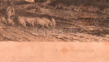 cca 1890 Kondás, acélmetszet, papír, jelzett (Theodor Alphons), Poettenkofen festménye után, foltos,...