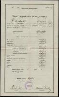1935 Az Óbudai Izr. Elemi Iskola 2 db bizonyítványa