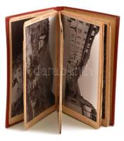 cca 1900 Herkulesfürdő, 12 leporelló képes kihajtható album, díszes vászonkötésben